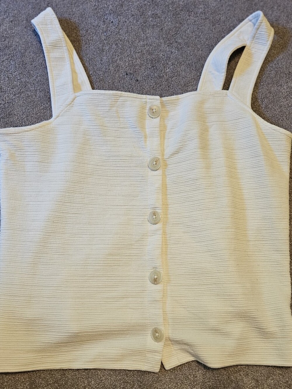 J. Crew Cream Ribbed Cropped Tank